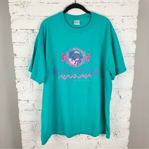 Vintage Mesa Verde National Park Aztec Teal Blue Short Sleeve Cotton Tee XL